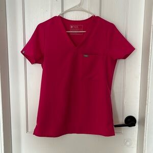 HOT PINK SCRUB TOP